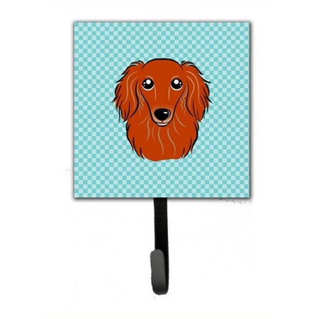 Jensendistributionservices Checkerboard Blue Longhair Red Dachshund Leash & Key Holder MI1718490